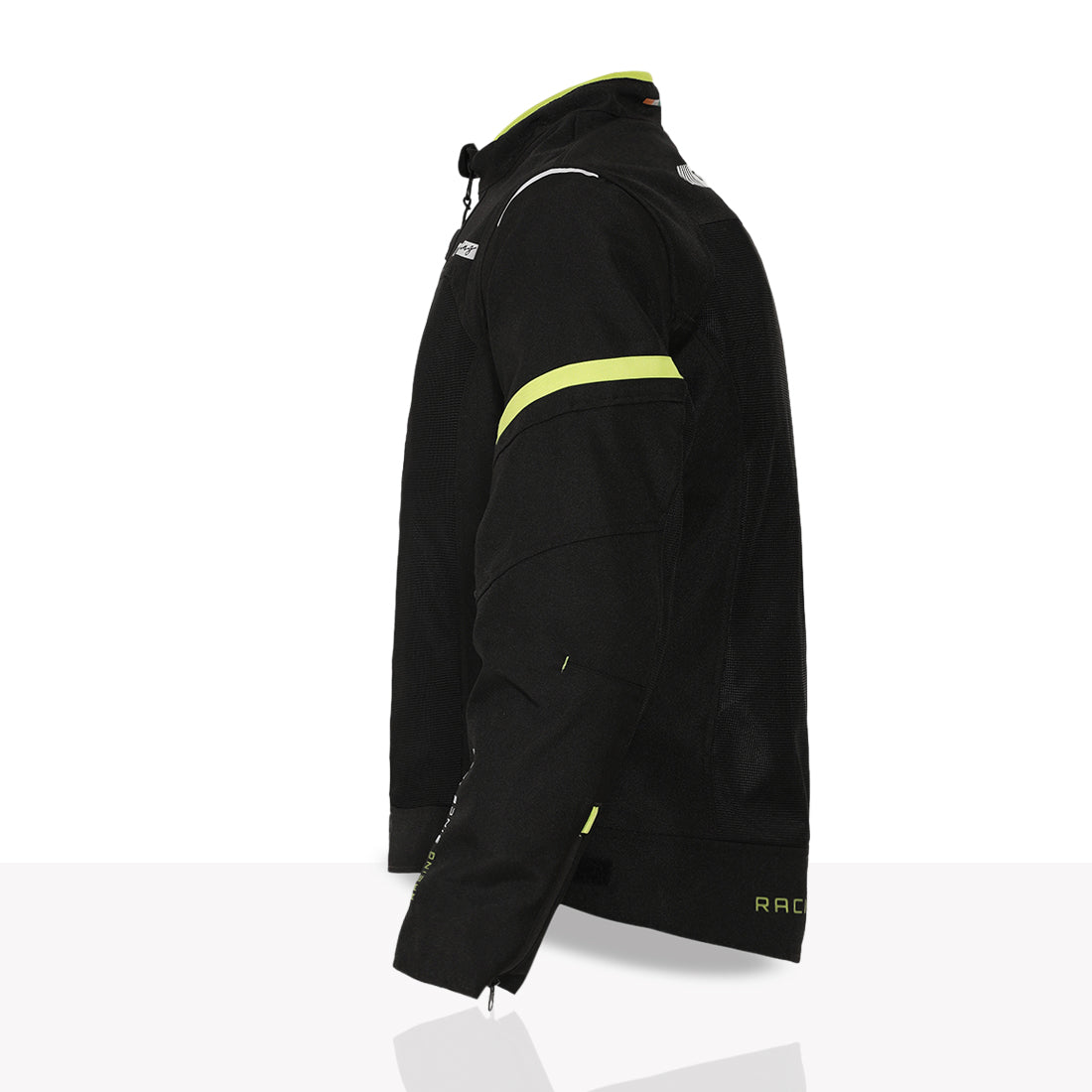 TVS Racing Tech-Core Road Jacket for Men | CE2 armour <5kN at Shoulders Elbows and Back | 600D Chassis | 310gsm Vent Mesh | High-Vis Reflective Tech| YKK zippers | Engineered for bikers
